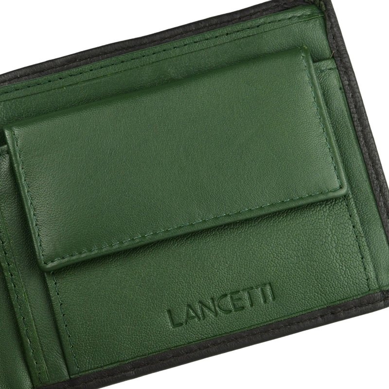 Lancetti Cartera de Hombre Sin Ventana en Piel Auténtica, con Monedero y Caja — vista 15