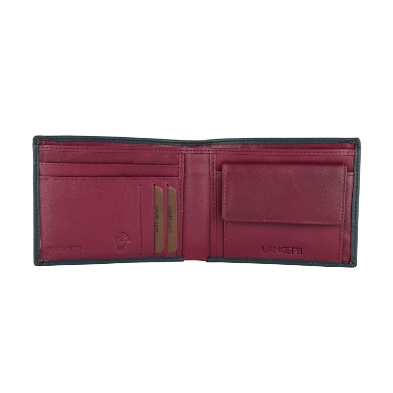 Lancetti Men's Wallet Without Window in Genuine Leather, with Coin Pocket and Box — view 18