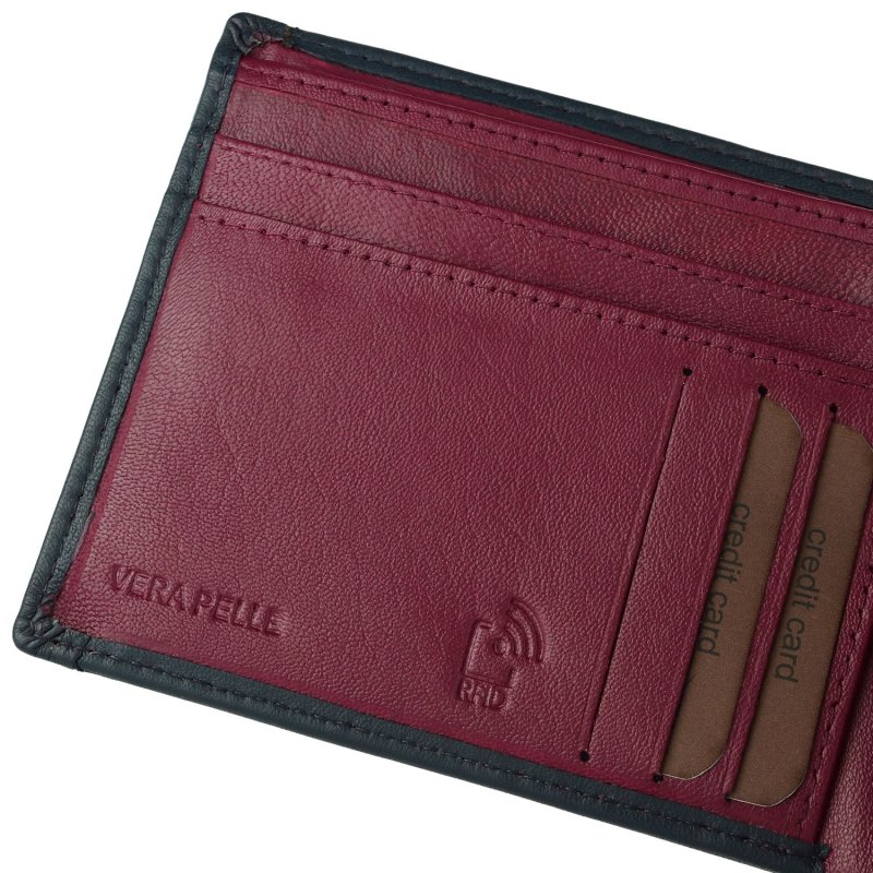 Lancetti Portefeuille Homme Sans Fenêtre en Cuir Véritable, avec Porte-Monnaie et Boîte — vue 24