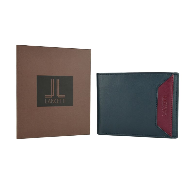 Lancetti Men's Wallet Without Window in Genuine Leather, with Coin Pocket and Box — view 21