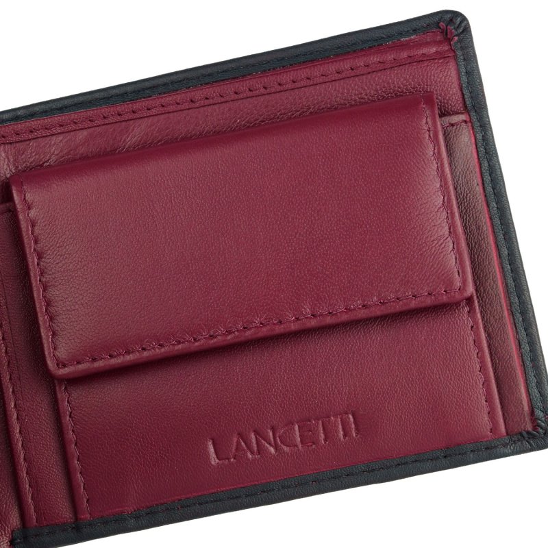 Lancetti Herren-Geldbörse, klassisch, aus echtem Leder, mit Münzfach und Box — Ansicht 16