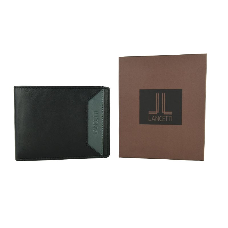 Lancetti Cartera Hombre Clásica de Piel Auténtica, Con Monedero y Caja — vista 21