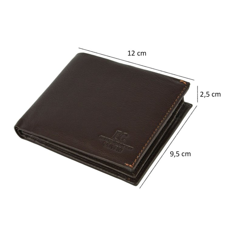 EC COVERI Portefeuille Homme en Cuir Véritable, Avec Porte-monnaie et Boîte — vue 12