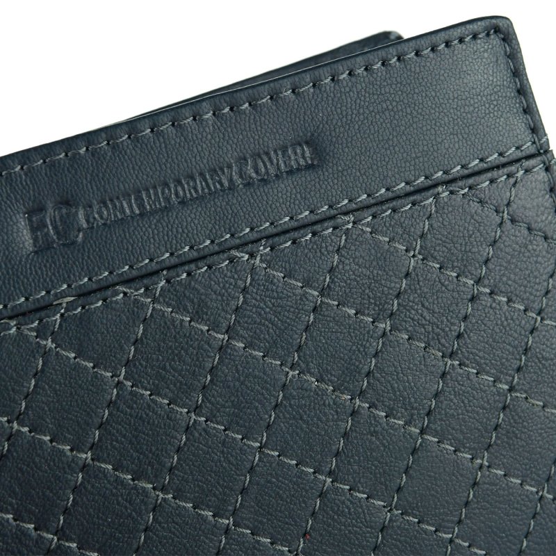 EC COVERI Men's Wallet in Genuine Leather, With Coin Purse and Box nr2 — logo detail