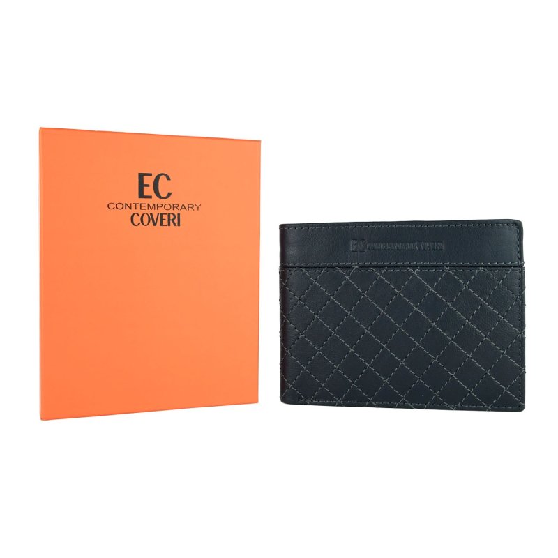 EC COVERI Cartera Hombre de Piel Auténtica, Con Monedero y Caja nº2 — detalle