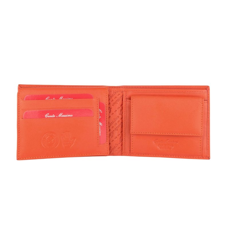 Conte Massimo Men's Wallet in Genuine Leather, Handmade, With RFID Protection and Gift Box — front view