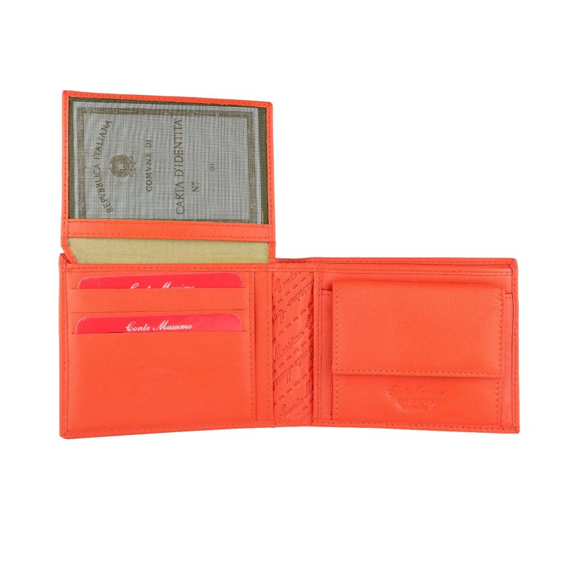Conte Massimo Portefeuille Homme en Cuir Véritable, Fait Main, Avec Protection RFID et Boîte Cadeau — vue arrière