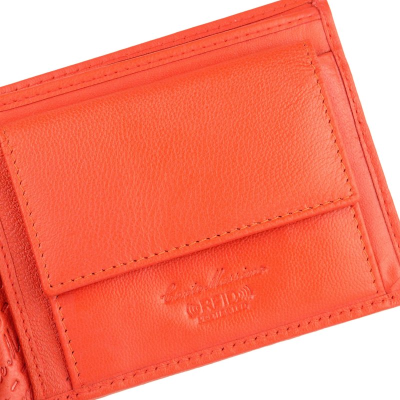 Conte Massimo Portefeuille Homme en Cuir Véritable, Fait Main, Avec Protection RFID et Boîte Cadeau — détail logo