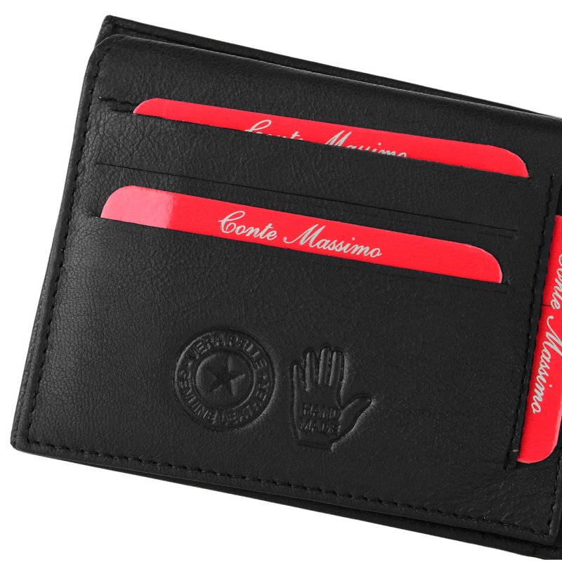 Conte Massimo Men's Wallet in Genuine Leather, Handmade, With RFID Protection and Gift Box — view 31