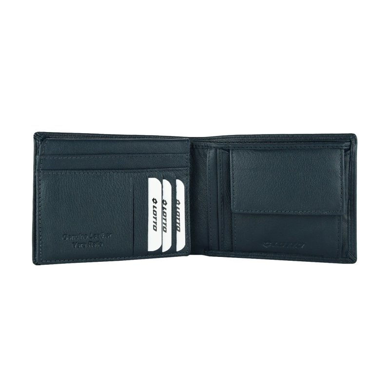 Lotto Portefeuille Homme en Cuir Véritable, Spacieux avec Boîte Cadeau, Classique avec Porte-monnaie — vue de face