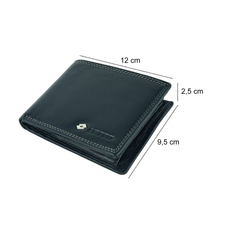 Lotto Portefeuille Homme en Cuir Véritable, Spacieux avec Boîte Cadeau, Classique avec Porte-monnaie — intérieur