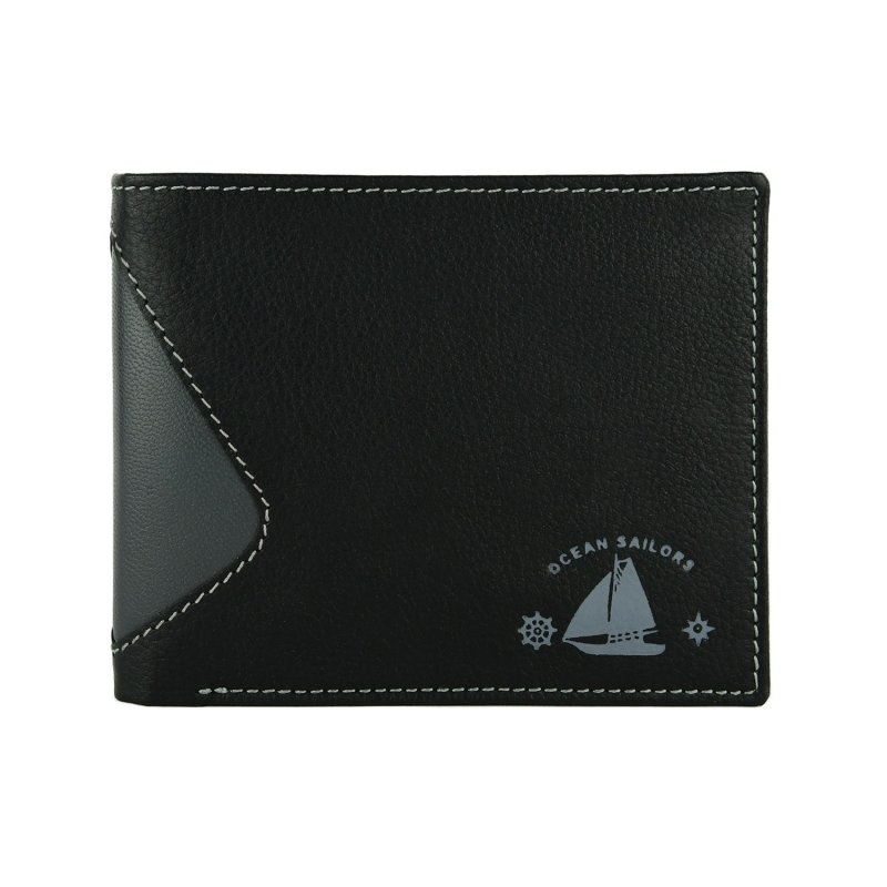 Ocean Sailors Cartera Hombre de Piel Auténtica Con Monedero, Con Caja de Regalo