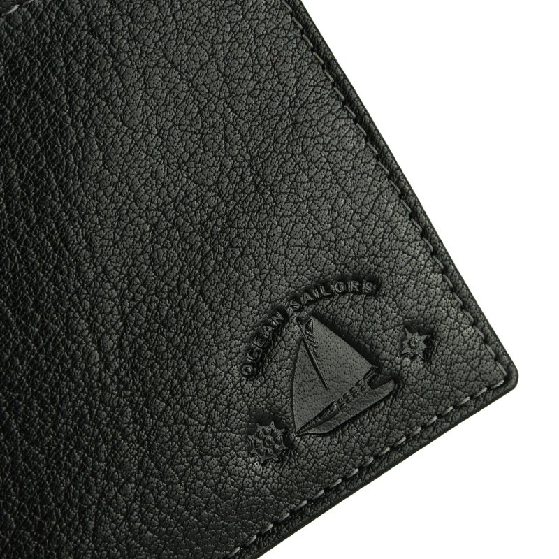 Ocean Sailors Cartera de Hombre en Piel Auténtica Con Monedero, Con Caja de Regalo — detalle