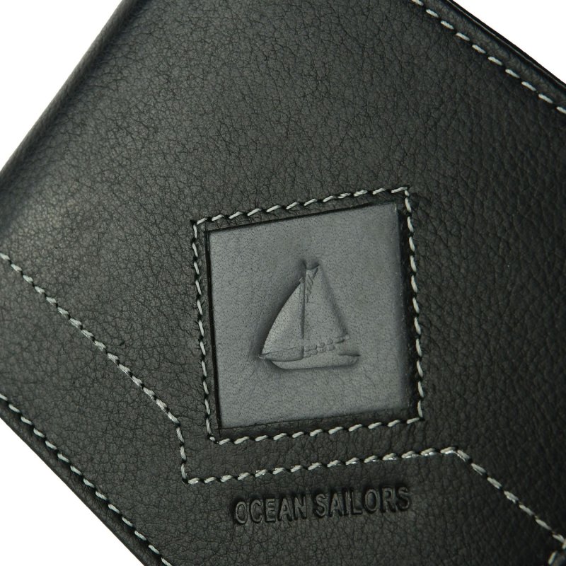 Ocean Sailors Cartera de Hombre en Piel Auténtica Con Monedero, Con Caja de Regalo — detalle