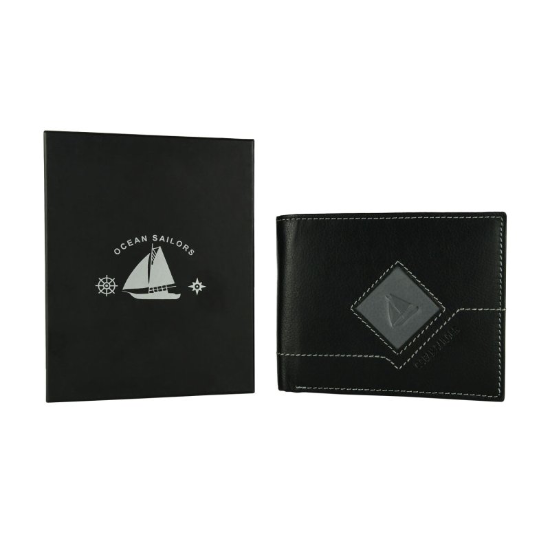 Ocean Sailors Herren-Geldbörse aus echtem Leder mit Münzfach, mit Geschenkbox — Ansicht 8