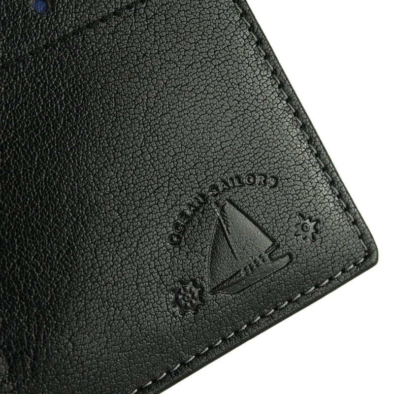 Ocean Sailors Men's Genuine Leather Wallet With Coin Pocket, With Gift Box — detail