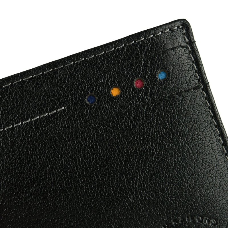 Ocean Sailors Men's Genuine Leather Wallet With Coin Pocket, With Gift Box — logo detail