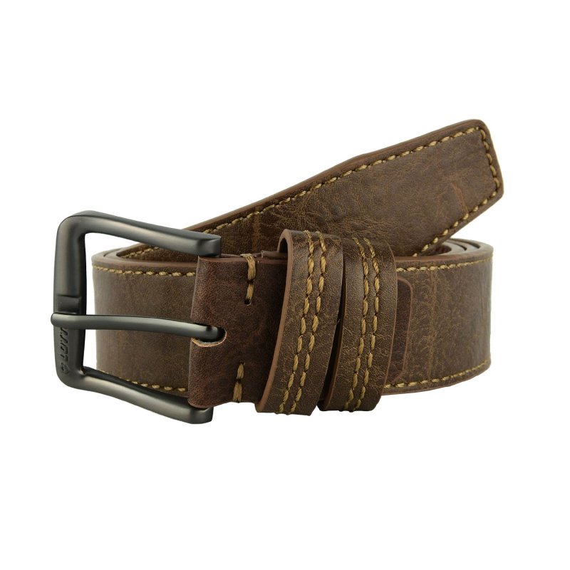 Lotto, Men's Belt with PU Outer and Leather Lining, 4 cm High, Shortenable, With Box — back view