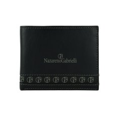 NazarenoGabrielli Herren-Geldbörse aus echtem Leder, ohne Münzfach, mit Box