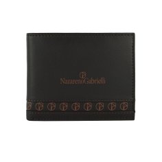 NazarenoGabrielli Herren-Geldbörse aus echtem Leder, Slim mit Box