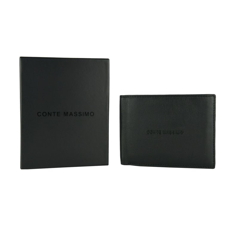 Conte Massimo Portefeuille Homme en Cuir Véritable, Fait Main, RFID avec Boîte, avec 2 Fenêtres, sans Porte-Monnaie — vue 8