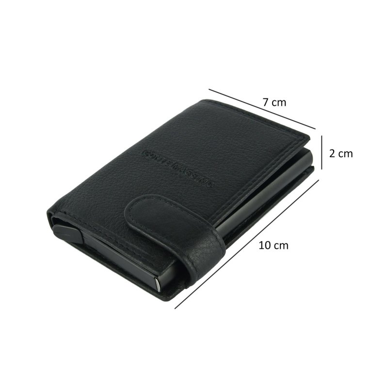 Conte Massimo Automatik-Brieftasche, Schlankes Kartenetui für Herren aus echtem Leder, Handgefertigt, RFID mit B… — Ansicht 7