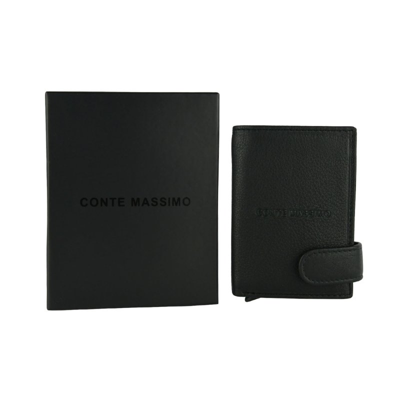 Conte Massimo Automatik-Brieftasche, Schlankes Kartenetui für Herren aus echtem Leder, Handgefertigt, RFID mit B… — Ansicht 8