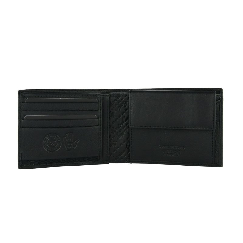 Conte Massimo Portefeuille Homme en Cuir Véritable, Fait Main, RFID avec Boîte, avec Porte-Monnaie sans Fenêtre — vue de face