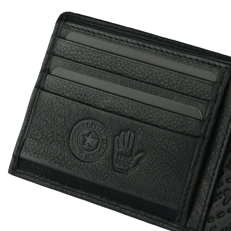 Conte Massimo Men's Genuine Leather Wallet, Handmade, RFID With Box, With Coin Pocket No Window — inside
