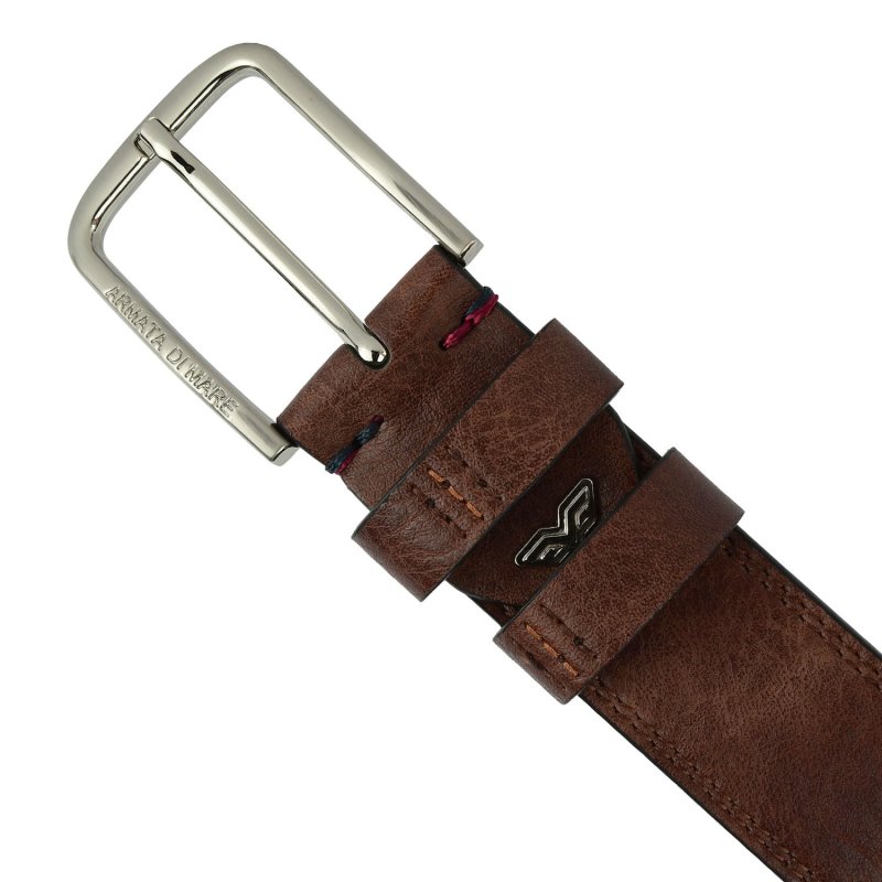 Armata Di Mare Ceinture Homme, Extérieur PU et Doublure en Cuir, Raccourcissable avec Boîte — intérieur