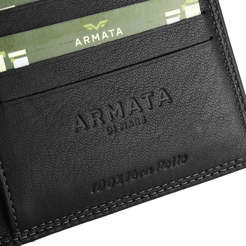 Armata di Mare Men's Wallet, In Genuine Leather With Coin Pocket and Gift Box — view 15