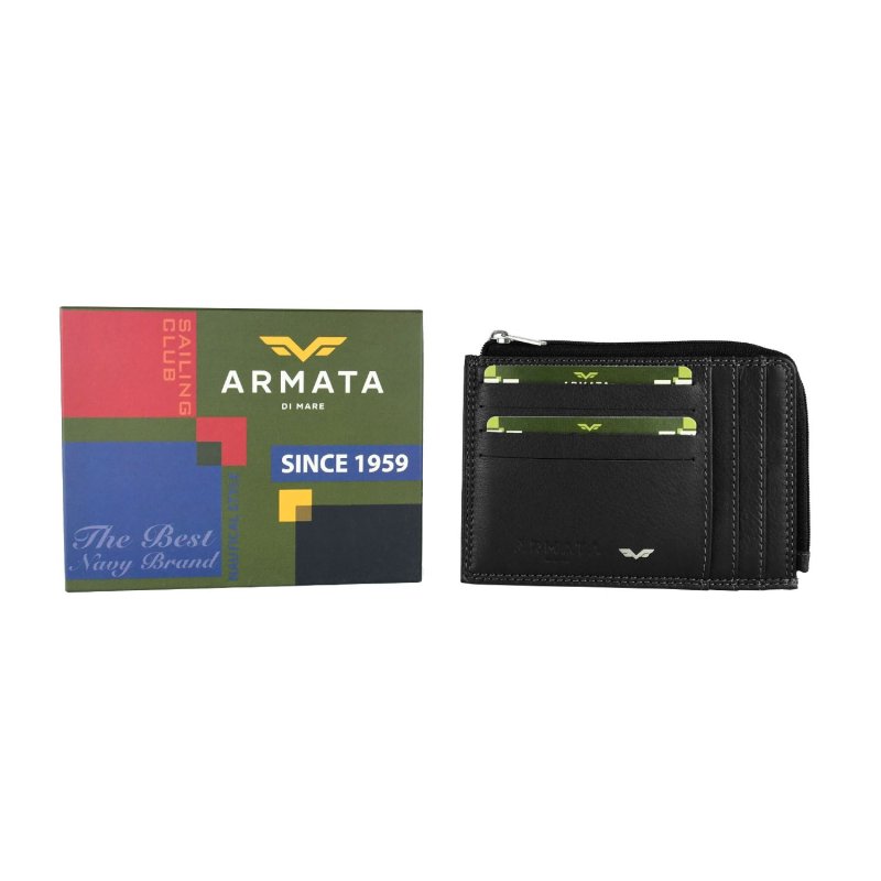 Armata di Mare Men's Wallet, In Genuine Leather With Coin Pocket and Gift Box — view 13
