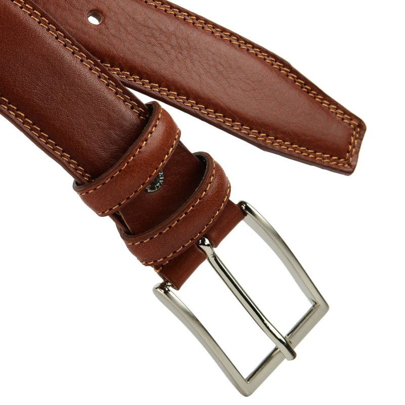Conte Massimo Ceinture Homme en Cuir Véritable, Made in Italy, Raccourcissable — intérieur