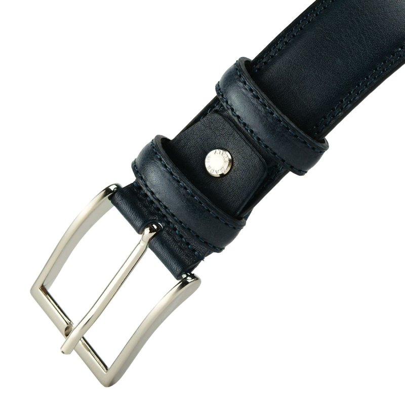Conte Massimo Ceinture Homme en Cuir Véritable, Made in Italy, Raccourcissable — vue 29