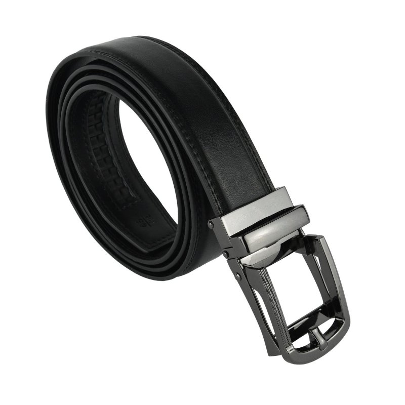 Conte Massimo Ceinture Homme en Cuir Véritable avec Coutures, Made In Italy, Boucle à Cliquet Sans Trous, Raccourcissable