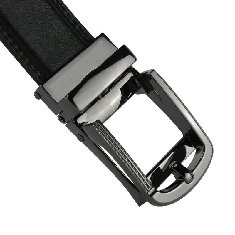 Conte Massimo Men's Belt in Genuine Leather With Stitching, Made In Italy, Automatic Ratchet Buckle, No Holes, Can … — inside