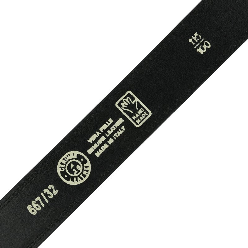 Conte Massimo Ceinture Homme en Cuir Véritable avec Coutures, Made In Italy, Boucle à Cliquet Sans Trous, Raccourcis… — vue 8