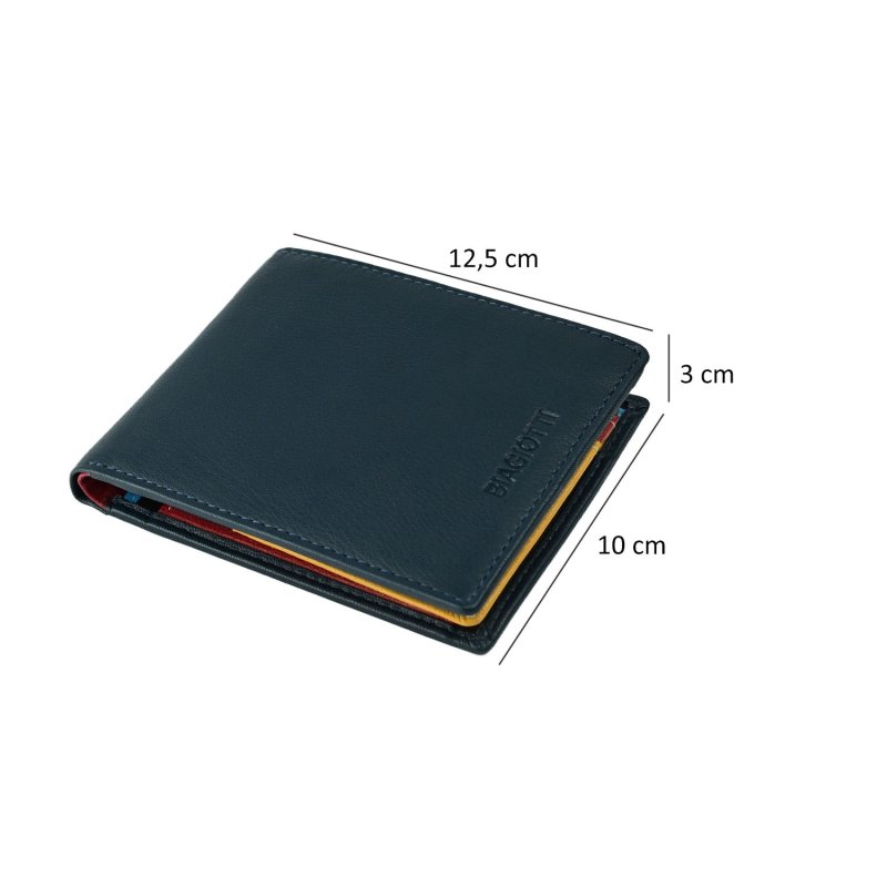 BIAGIOTTI Men's Genuine Leather Wallet, With Multicolor Interior and Gift Box — view 7