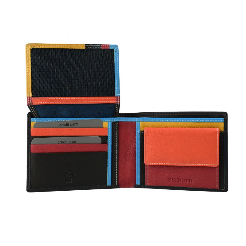 BIAGIOTTI Men's Genuine Leather Wallet, With Multicolor Interior and Gift Box — view 11