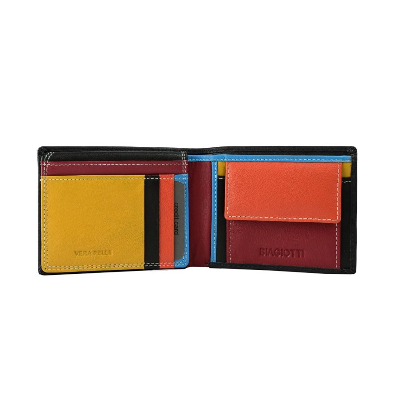 BIAGIOTTI Men's Genuine Leather Wallet, With Multicolor Interior and Gift Box — view 26