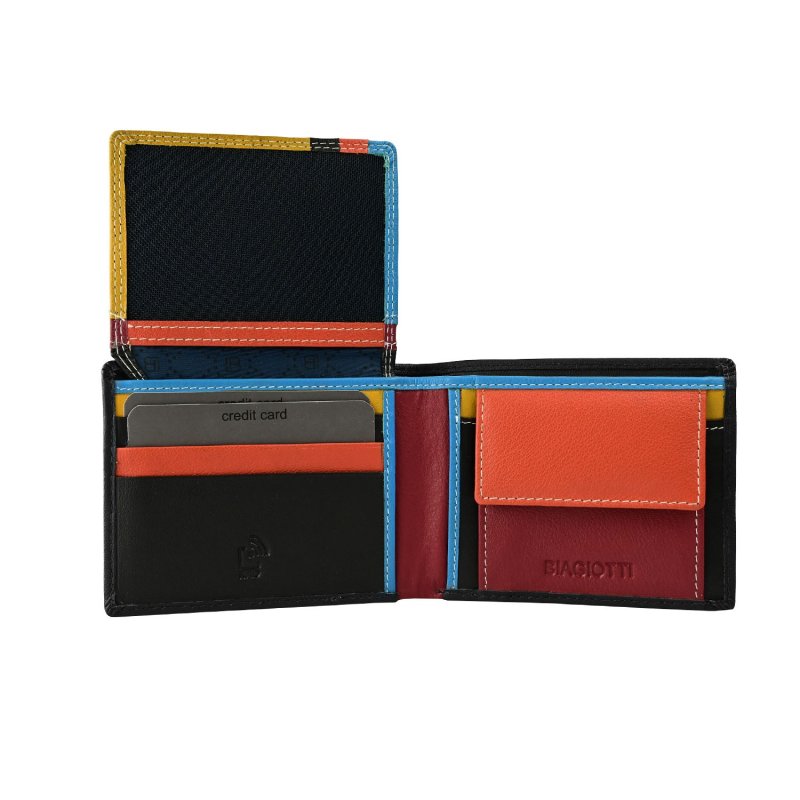 BIAGIOTTI Men's Genuine Leather Wallet, With Multicolor Interior and Gift Box — view 27