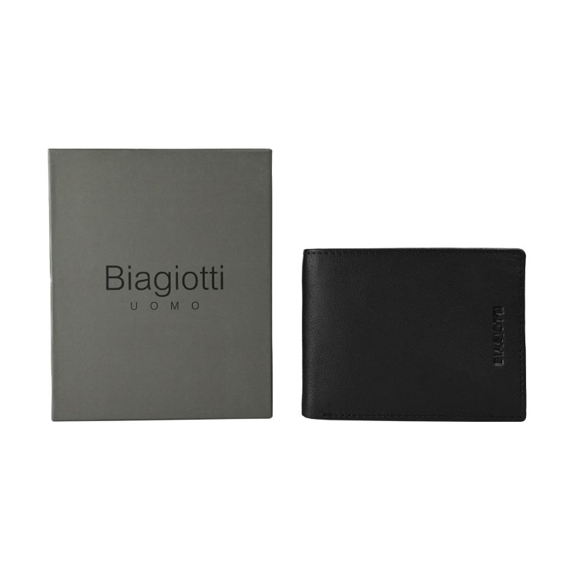 BIAGIOTTI UOMO, Herren-Geldbörse aus echtem Leder, mit mehrfarbigem Innenfutter und Geschenkbox — Ansicht 30