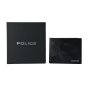 Police Men's Genuine Leather Wallet, Slim With Coin Pocket, Credit Card Holder and Gift Box — logo detail