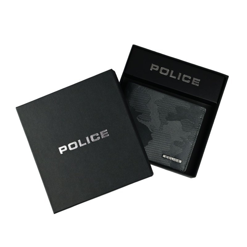 Police Geldbörse Herren aus Echtem Leder, Schlank mit Münzfach, Kartenfächern und Geschenkschachtel — Ansicht 14