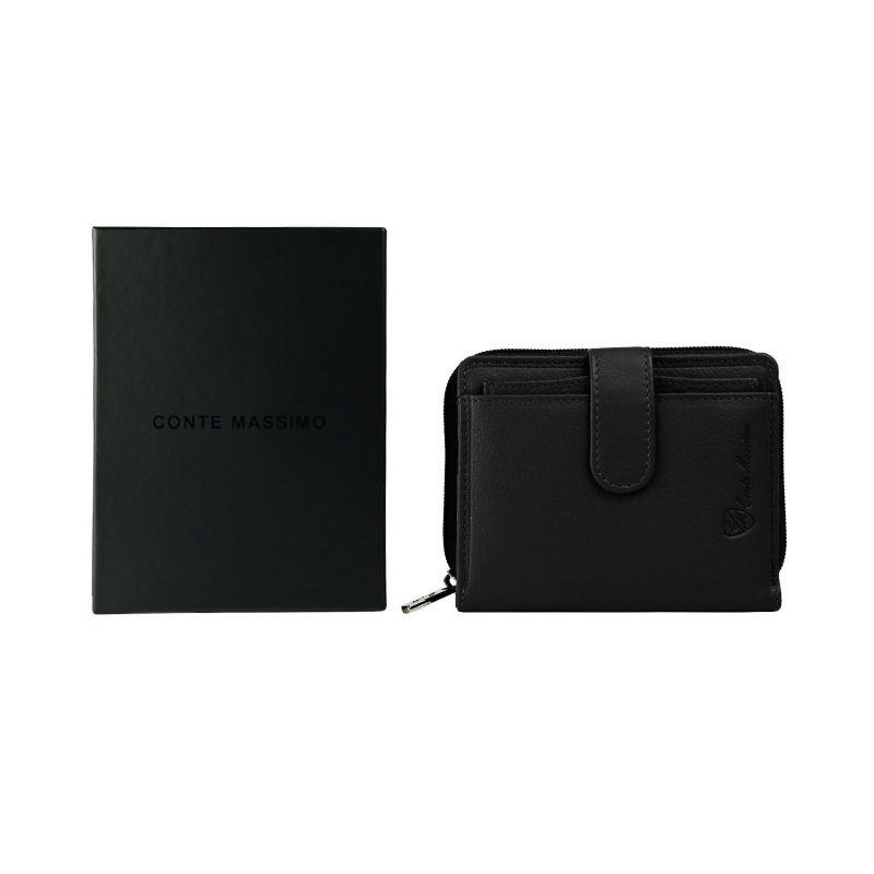 CONTE MASSIMO Portefeuille Femme Petit, En Cuir Véritable avec Emplacements Cartes et Porte-monnaie — vue 56