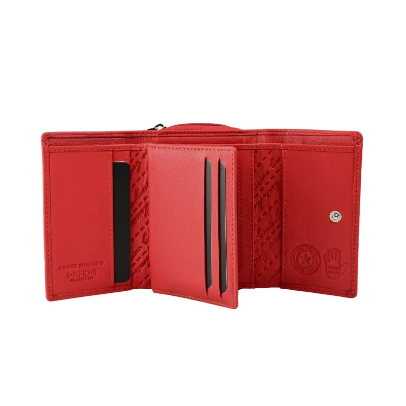 CONTE MASSIMO Small Women's Wallet, in Genuine Leather with Card Holder and Coin Purse — view 44