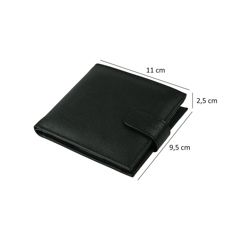 Conte Massimo Men's Wallet in Genuine Leather, with Coin Purse, Button Closure, With Gift Box — detail