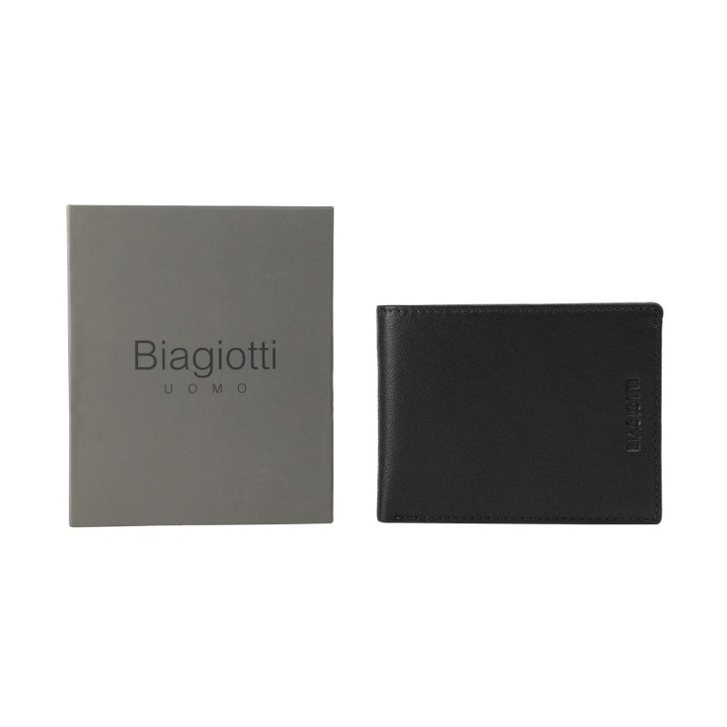 BIAGIOTTI HOMBRE, Cartera de Hombre en Piel Auténtica, SIN MONEDERO, con Interior Multicolor y Caja de Regalo — vista 8