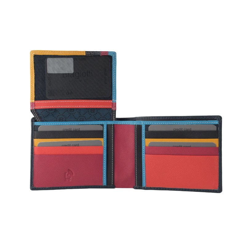 BIAGIOTTI HERREN, Herren-Brieftasche aus echtem Leder, OHNE MÜNZFACH, mit Mehrfarbigem Innenfutter und Geschenk… — Ansicht 11
