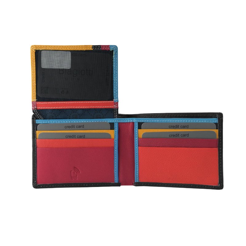 BIAGIOTTI Men's Wallet in Genuine Leather, No Coin Purse, Multicolor Interior, Gift Box — view 19